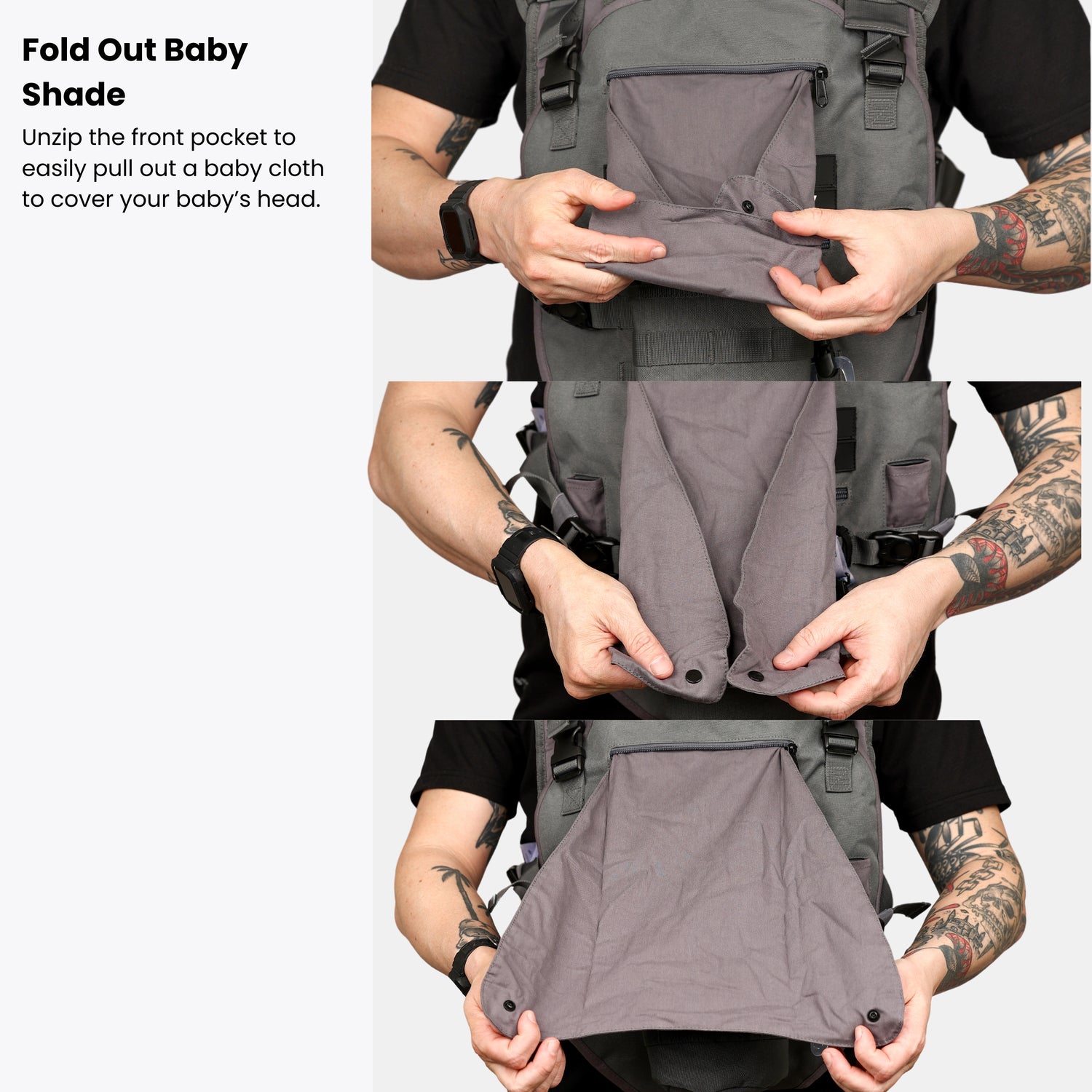 Tactical Tykes Baby Carrier with Molle Straps & Sunshade