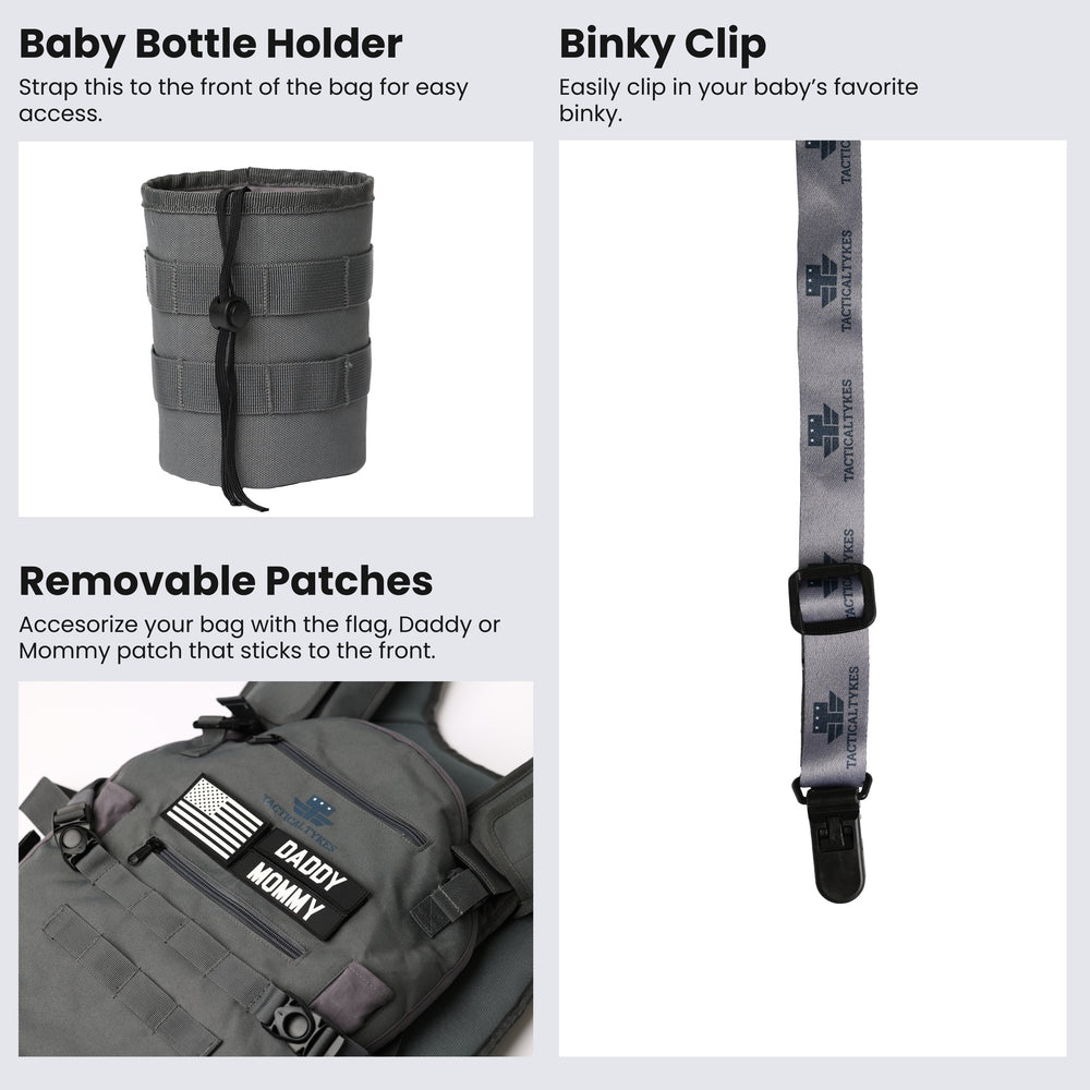 Tactical Tykes Baby Carrier with Molle Straps & Sunshade