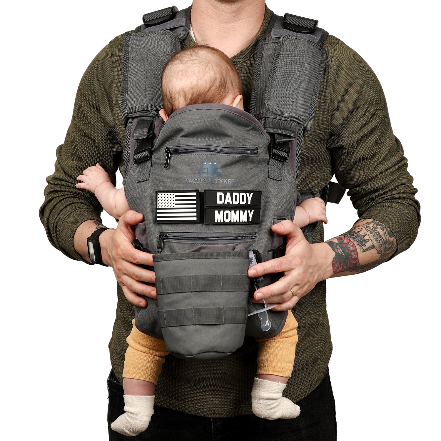 Tactical Tykes Baby Carrier with Molle Straps & Sunshade